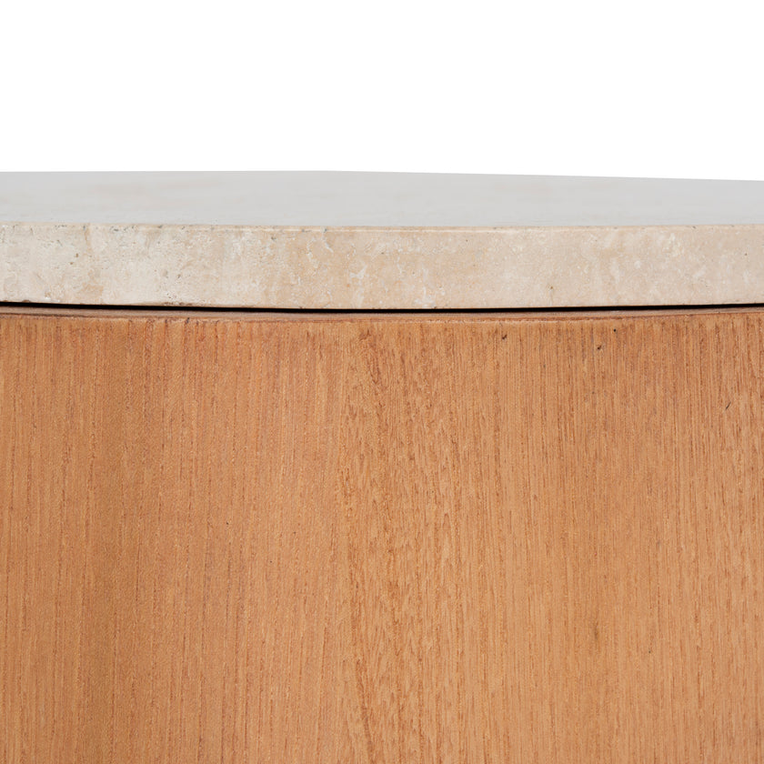 CST12149-NI 50cm Round Travertine Side Table - Natural