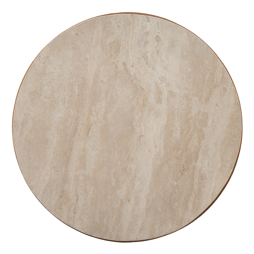 CST12149-NI 50cm Round Travertine Side Table - Natural