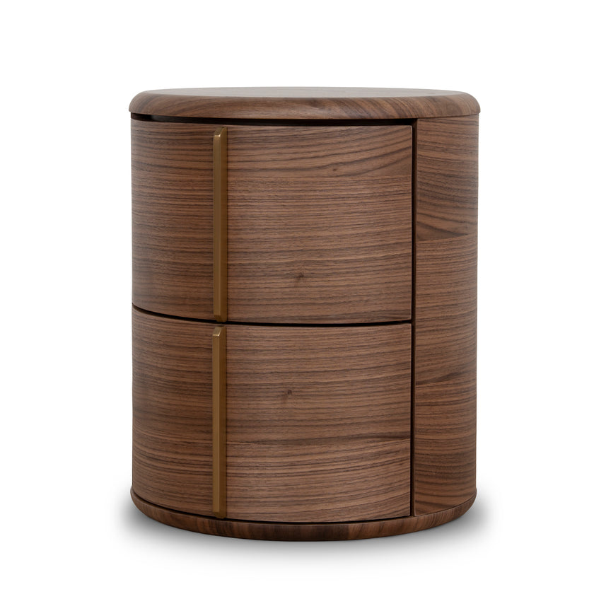 CST12279-CN 46cm Round Bedside Table - Walnut