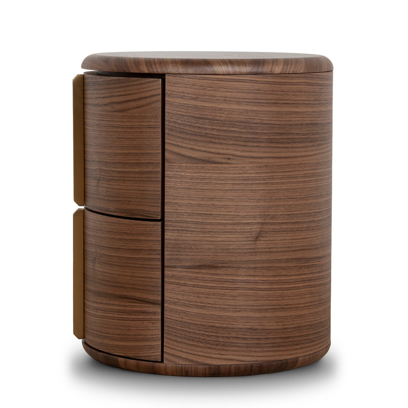 CST12279-CN 46cm Round Bedside Table - Walnut