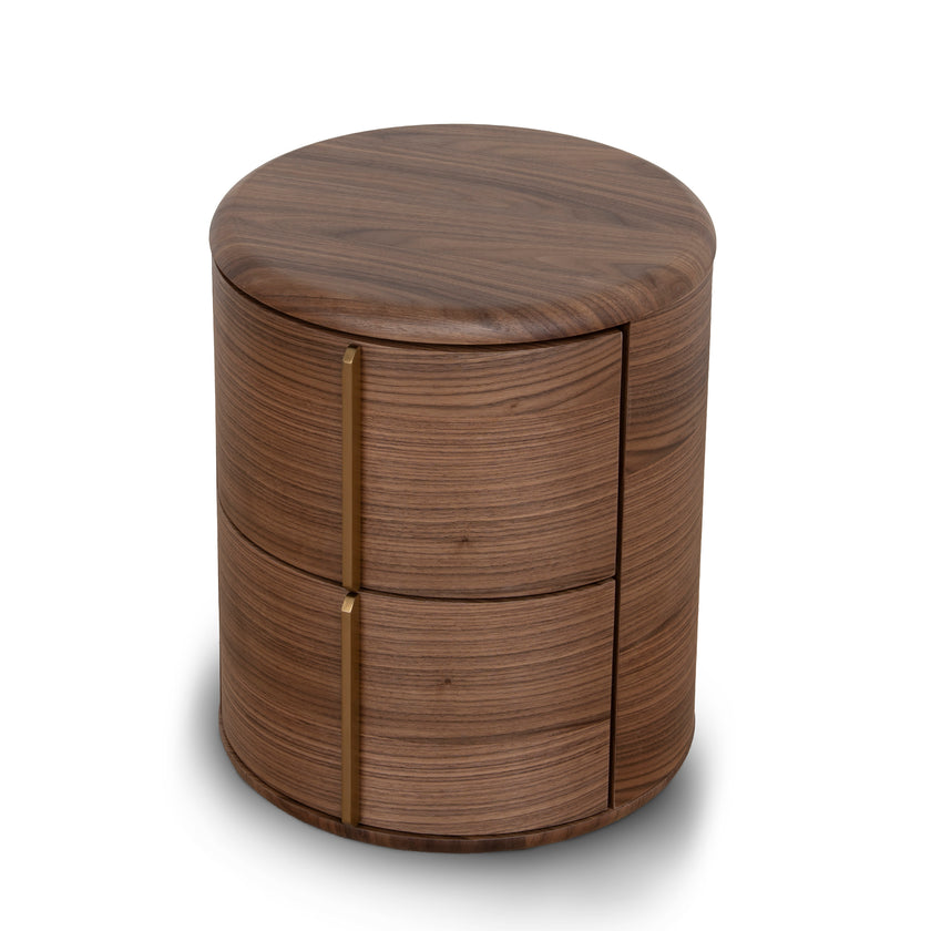 CST12279-CN 46cm Round Bedside Table - Walnut