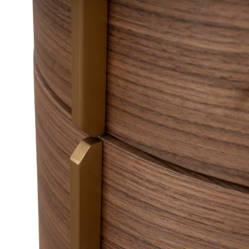 CST12279-CN 46cm Round Bedside Table - Walnut
