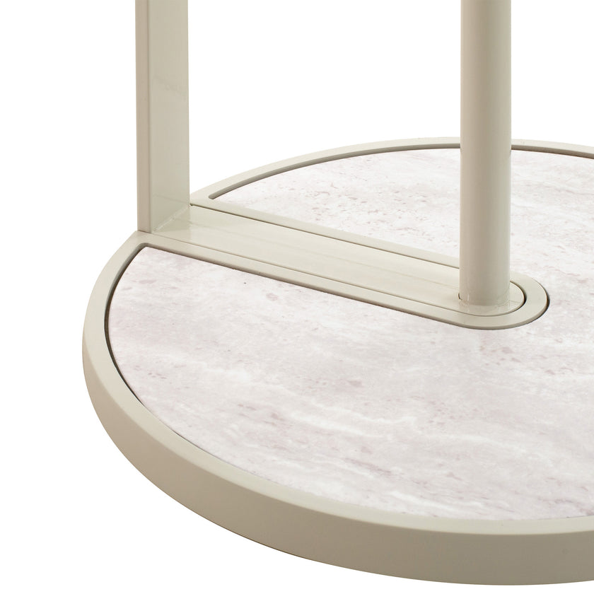 CST12573-IG Beige Glass Side Table - Warm Grey