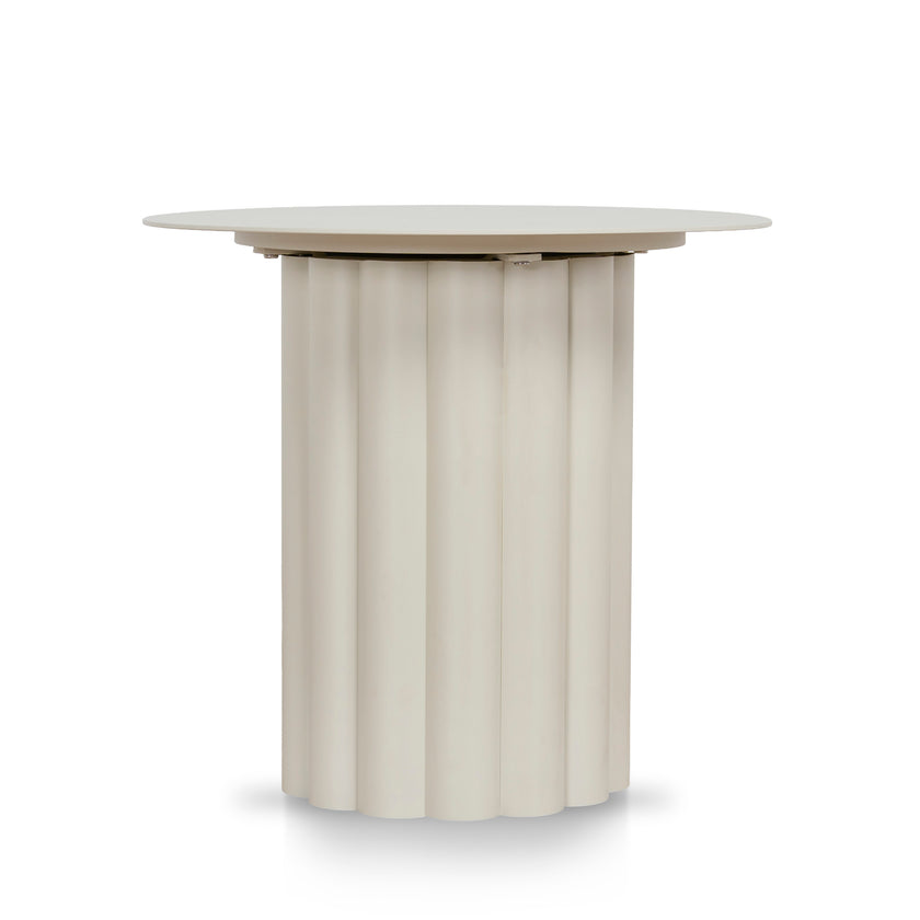 CST12611-KT 50cm Outdoor Round Side Table - Cream White
