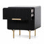 Ex Display - CST6735-IG Matte Black Bedside Table - Brass Legs and Handle