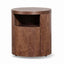 Ex Display - CST6787-BB Round Wooden Bedside Table With Drawer - Walnut