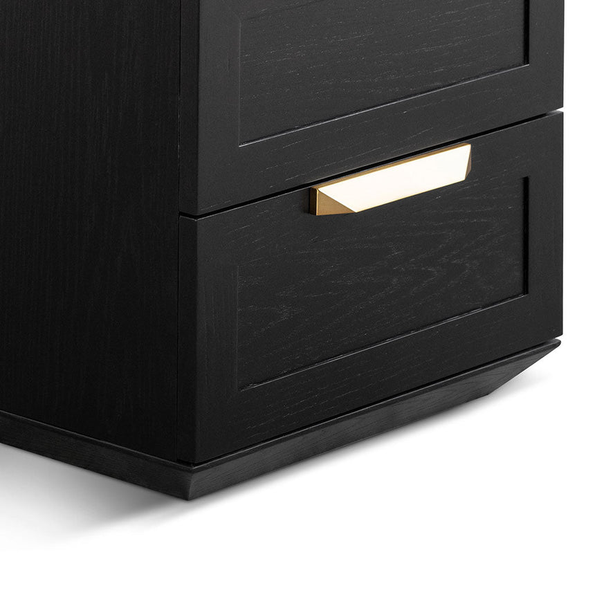 Ex Display - CST6863-CN Bedside Table - Black with Marble Top