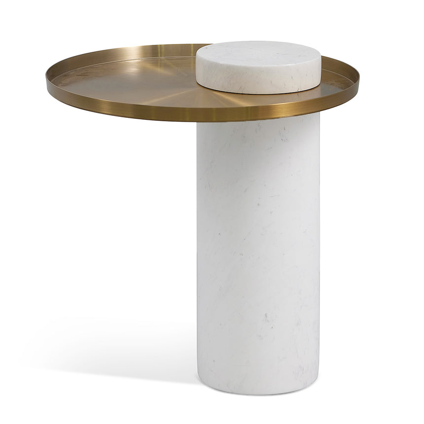 CST6892-IG Marble Side Table - White