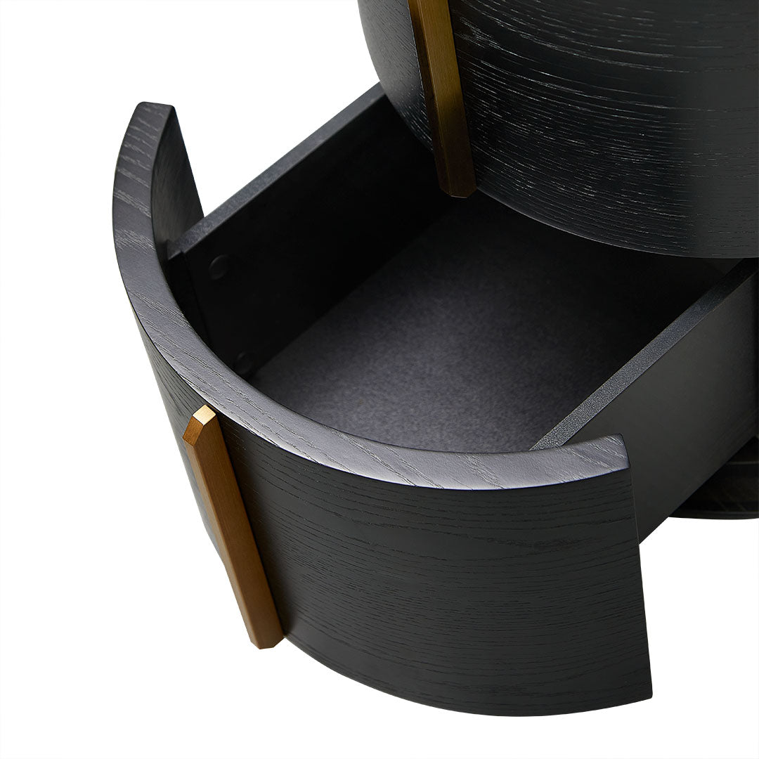 46cm CST8204-CN 46cm Round Bedside Table - Black | Calibre Furniture