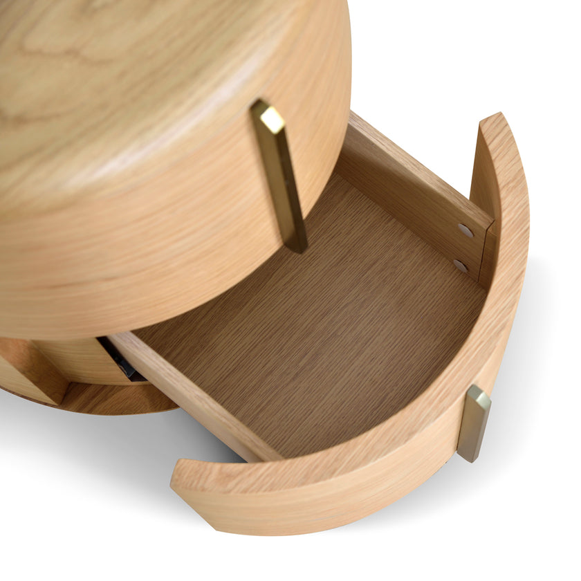 CST8555-CN 46cm Round Bedside Table - Natural