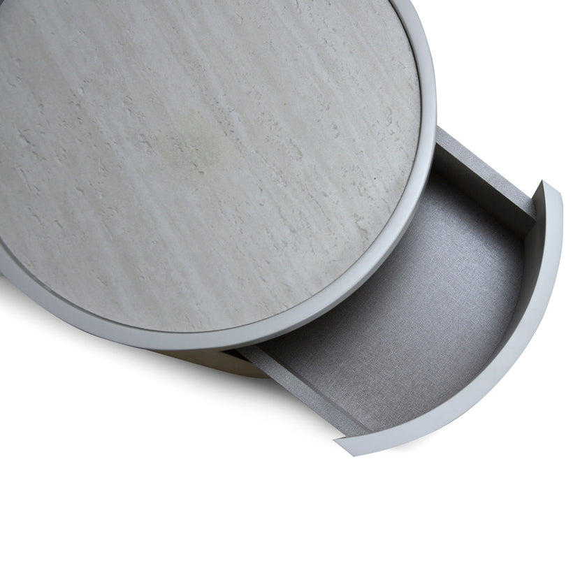 CST8637-IG 44cm Bedside Table - Warm Grey
