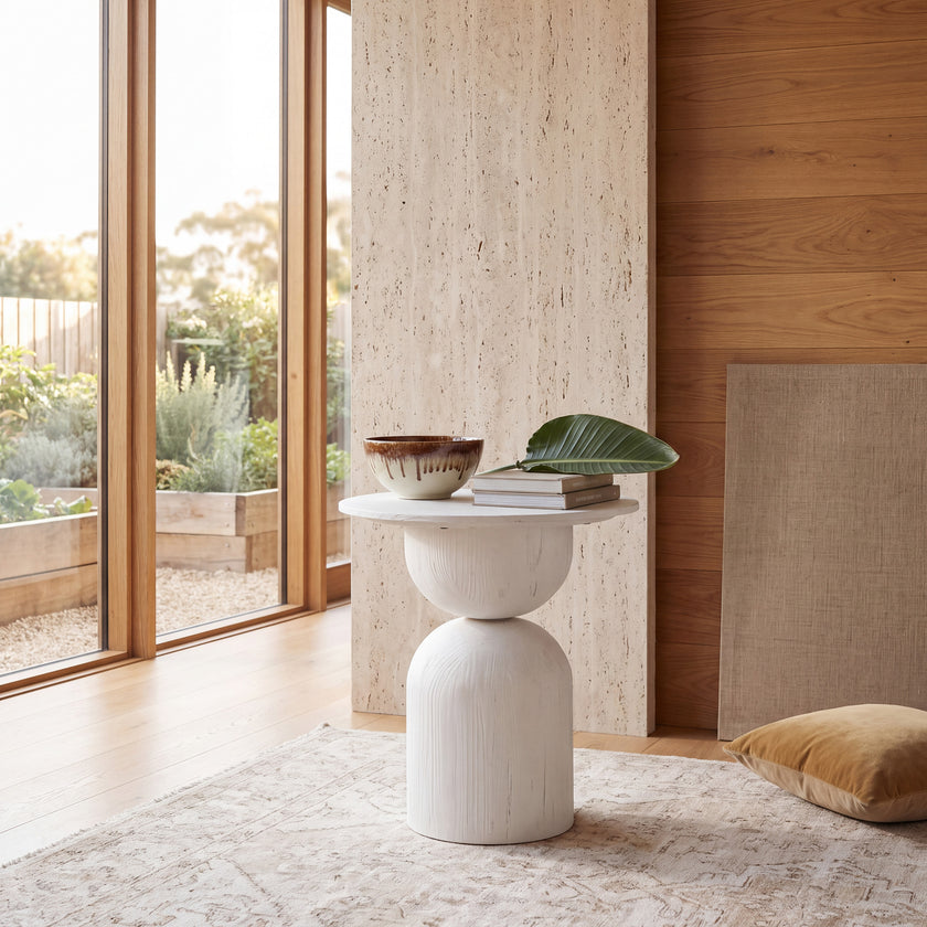 CST8956-NI Round Side Table - Full White