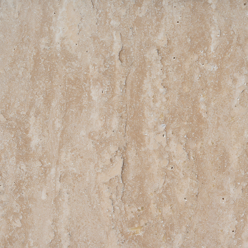 CST8665-NI Travertine Marble Round Side Table - White Wash