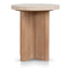 CST8665-NI Travertine Marble Round Side Table - White Wash