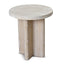 CST8665-NI Travertine Marble Round Side Table - White Wash