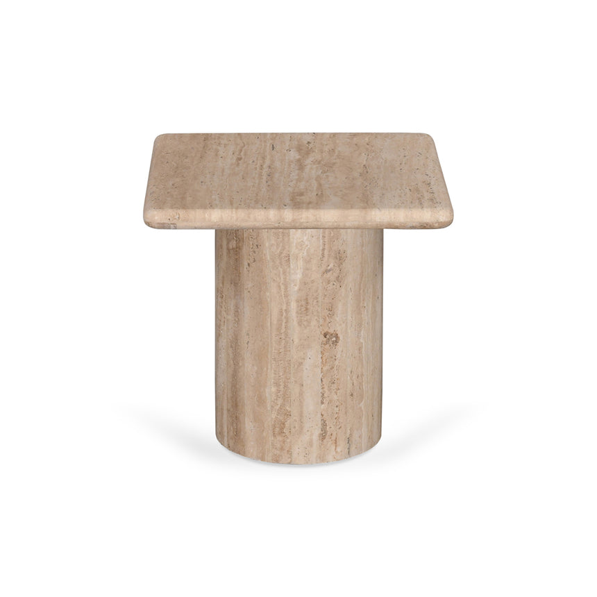 CST8713-RB 42cm Travertine Top Side Table - Natural