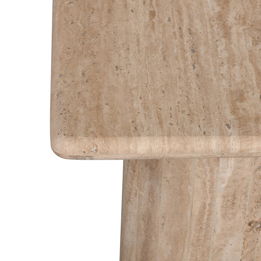 CST8713-RB 42cm Travertine Top Side Table - Natural