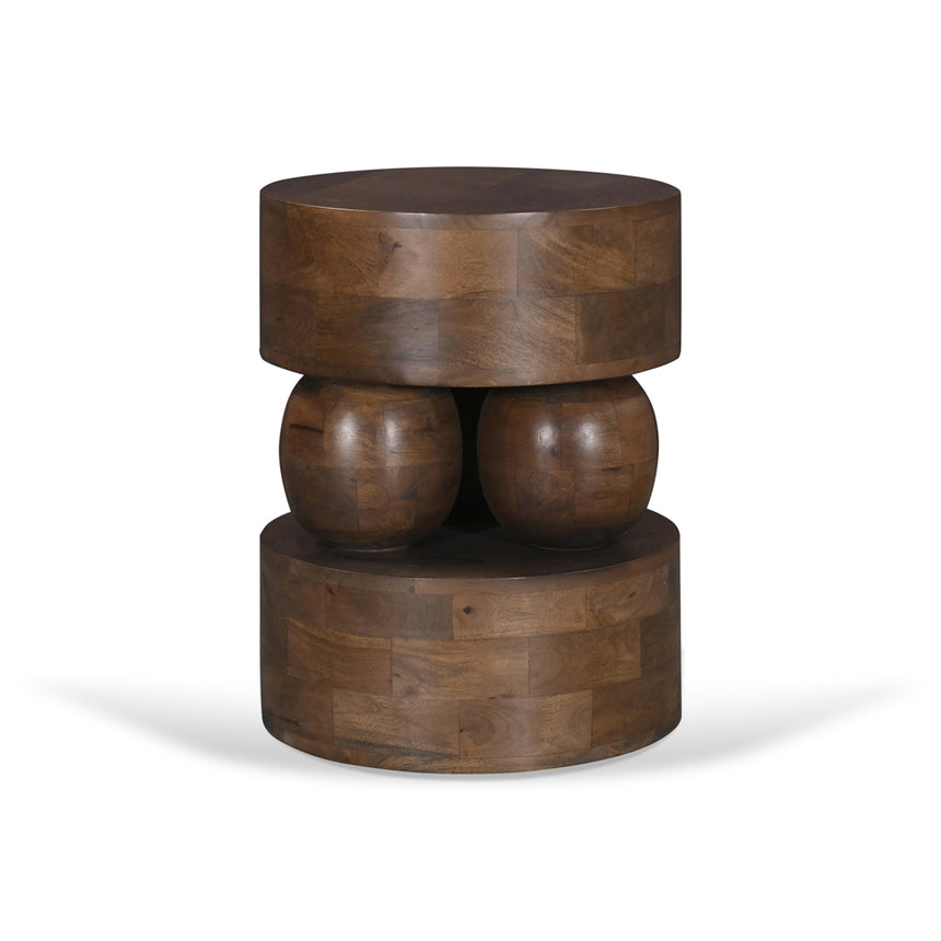 CST8720-RB 40cm Round Side Table - Walnut