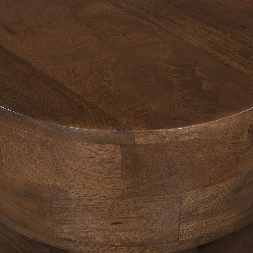 CST8720-RB 40cm Round Side Table - Walnut