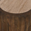 CST8723-RB 45cm Travertine Top Round Side Table - Walnut