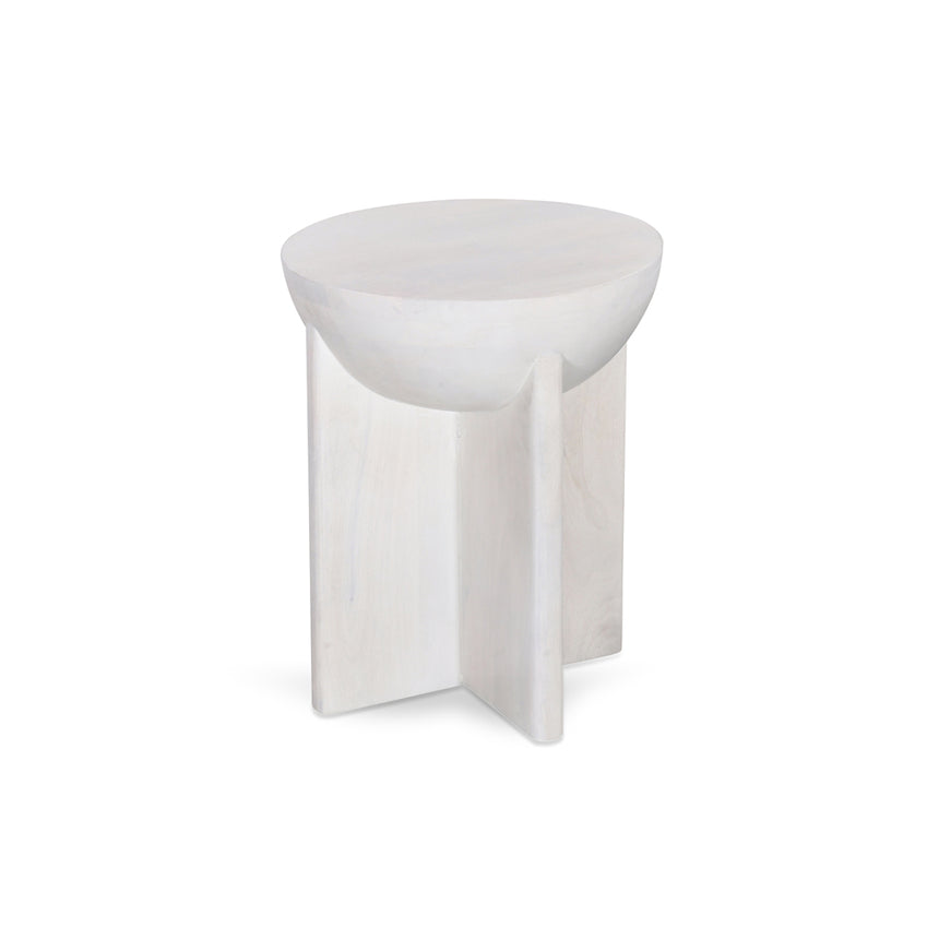 CST8713-RB 42cm Travertine Top Side Table - Natural
