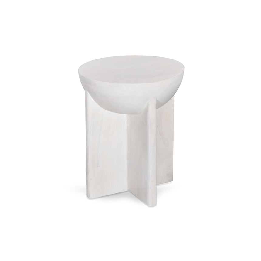 CST8725-RB 40cm Round Side Table - Cafe White