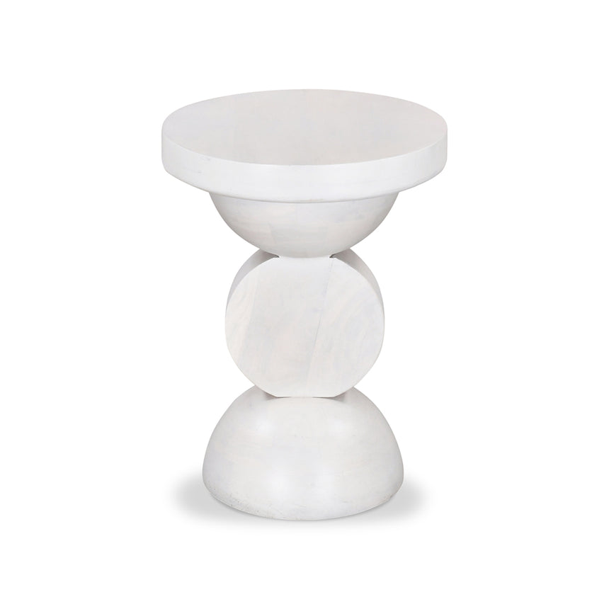 CST8731-RB 38cm Round Side Table - Cafe White