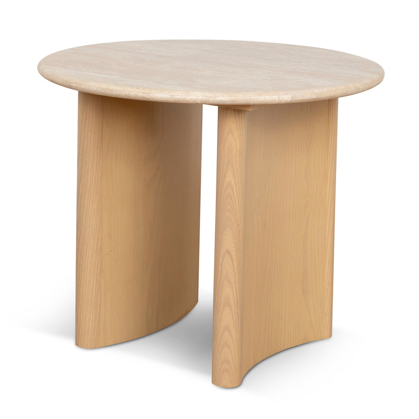 CST8733-RB 40cm Travertine Top Side Table - Natural