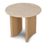 CST8740-KK 60cm Travertine Top Side Table - Creme Ash
