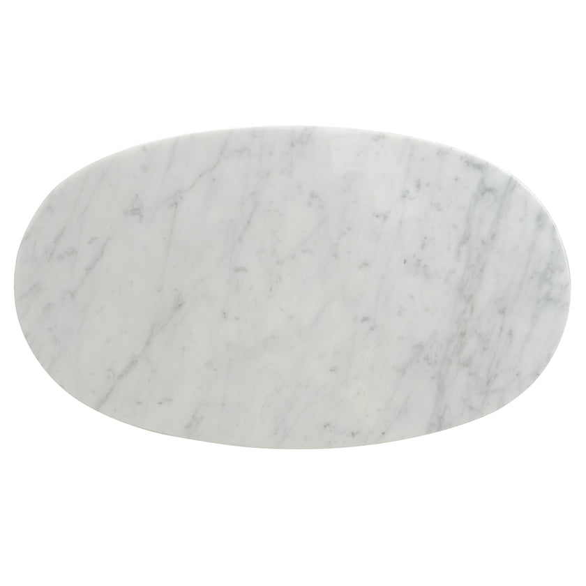 CST8793-NY 60cm Marble Side Table - White Base