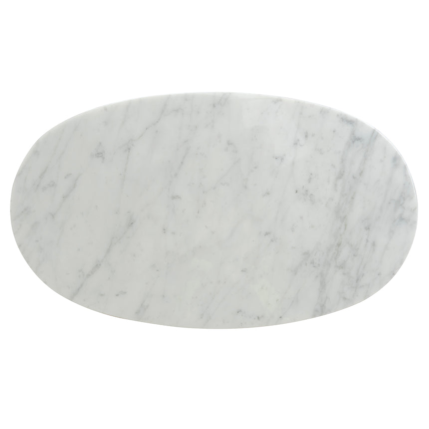 CST8793-NY 60cm Marble Side Table - White Base