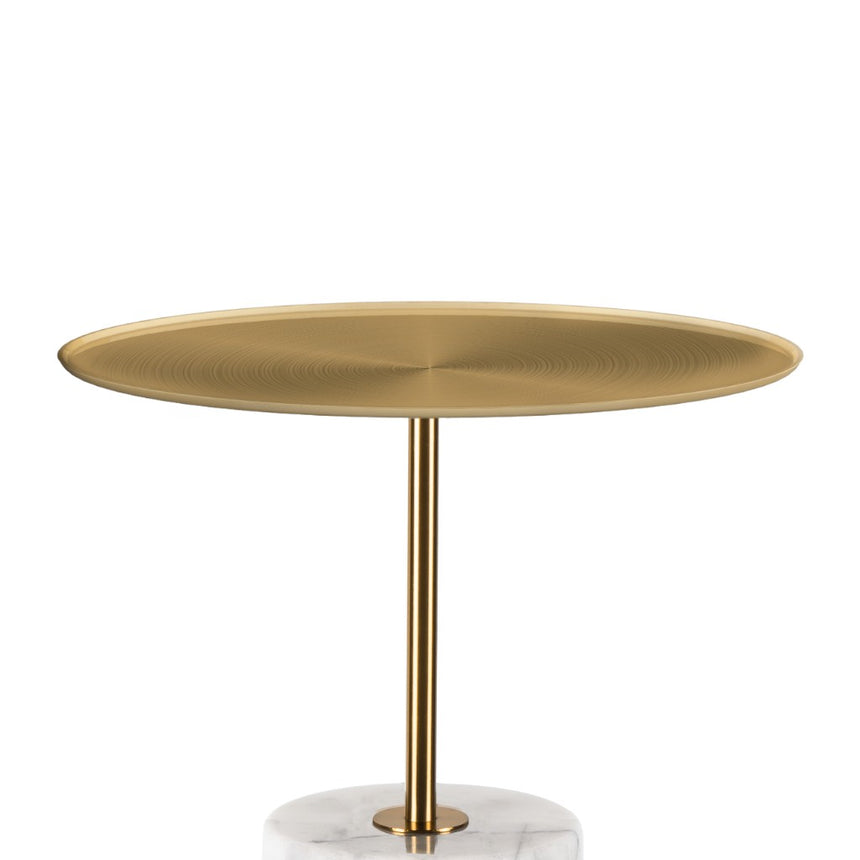 CST8794-NY 45 cm Brushed Gold Side Table - Carrara Marble