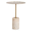 CST8795-NY 45cm Brushed Gold Side Table - Travertine