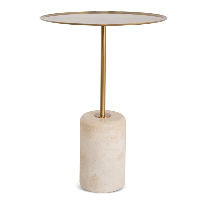 CST8976-CN 50cm Round Side Table - Full White