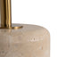 CST8795-NY 45cm Brushed Gold Side Table - Travertine