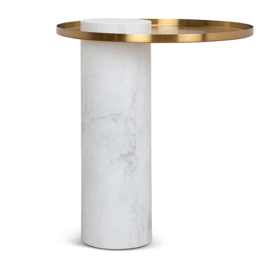 CST8976-CN 50cm Round Side Table - Full White