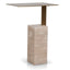 CST8802-NY 40 cm Brushed Gold Side Table - Natural