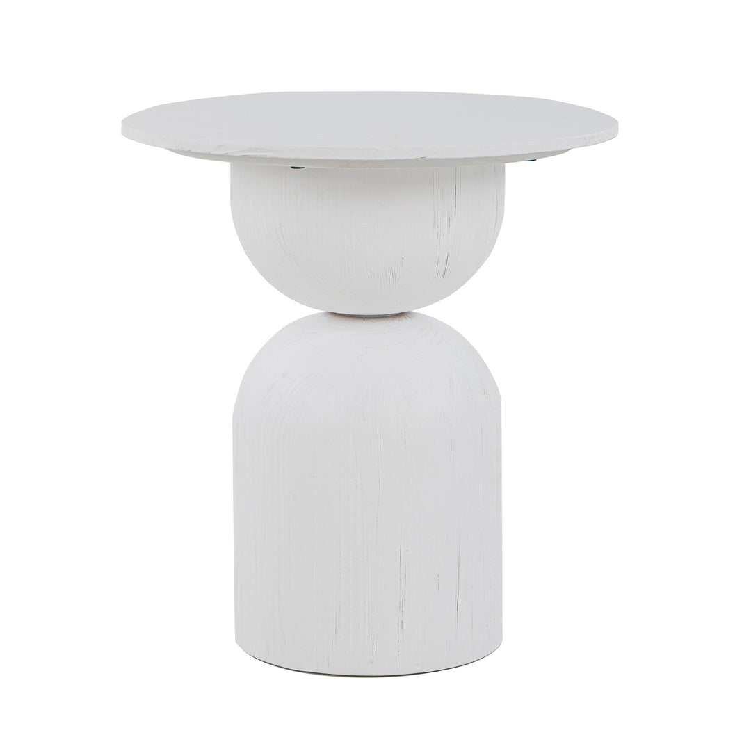 CST8956-NI Round Side Table - Full White | Calibre Furniture
