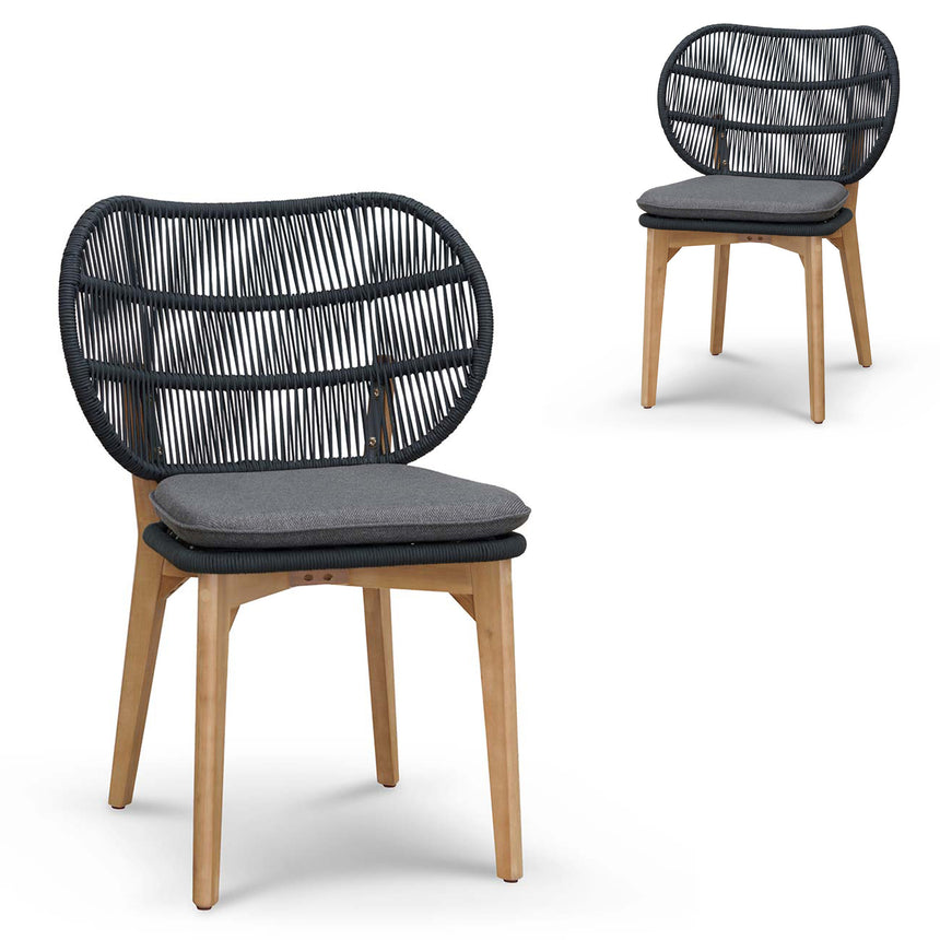 CDC6114-ST Fabric Dining Chair - Pebble Grey with Black Legs (Clearance)