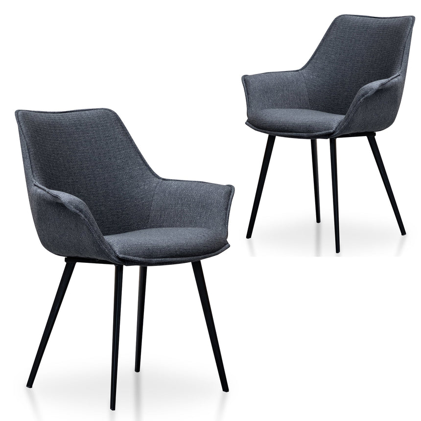 Ex Display - CDC2633-SE - Dining Chair - Charcoal Grey (Set of 2)