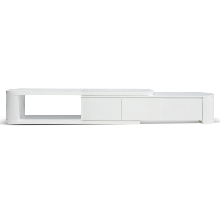 CTV10213-CN Extendable TV Entertainment Unit - Full White Oak