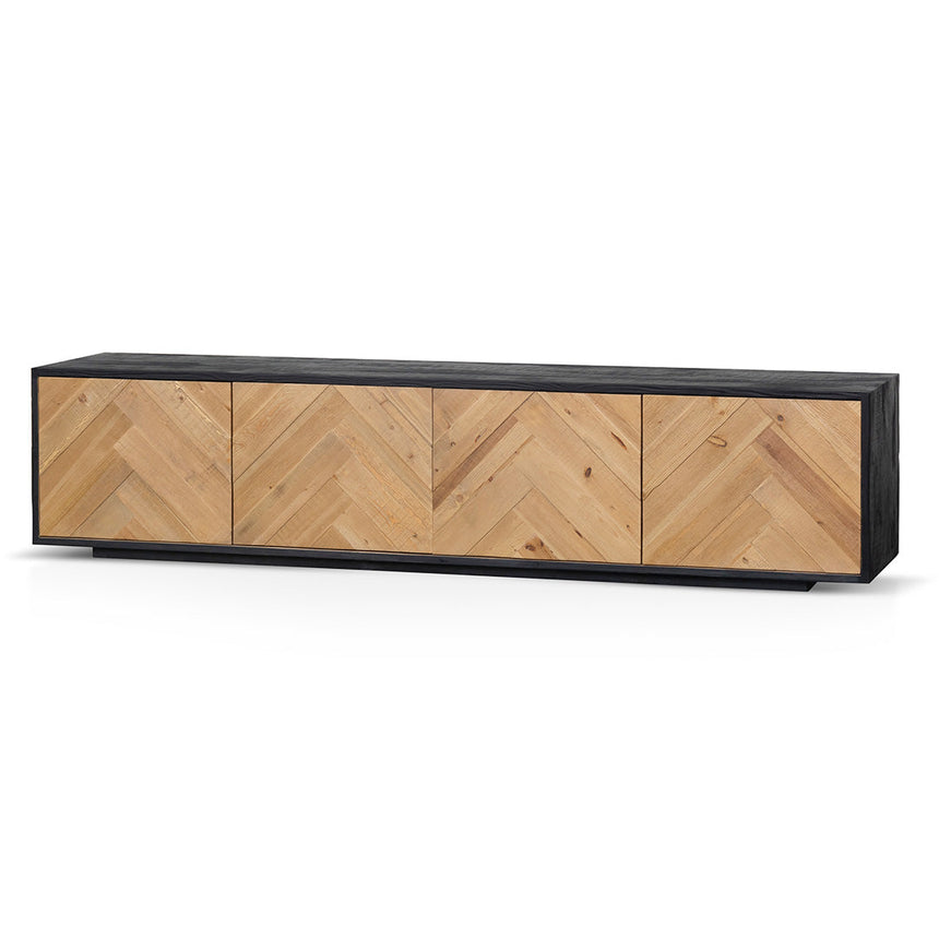 Ex Display - CTV6754-NI 2.1m Wooden TV Entertainment Unit - Natural - Rustic Black