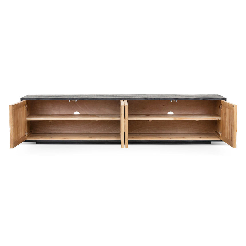 Ex Display - CTV6754-NI 2.1m Wooden TV Entertainment Unit - Natural - Rustic Black