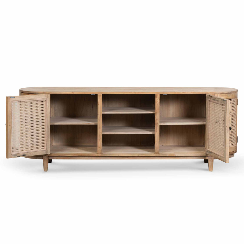 Ex Display - CDT6768 2.1m Sideboard Unit - Natural with Rattan Doors