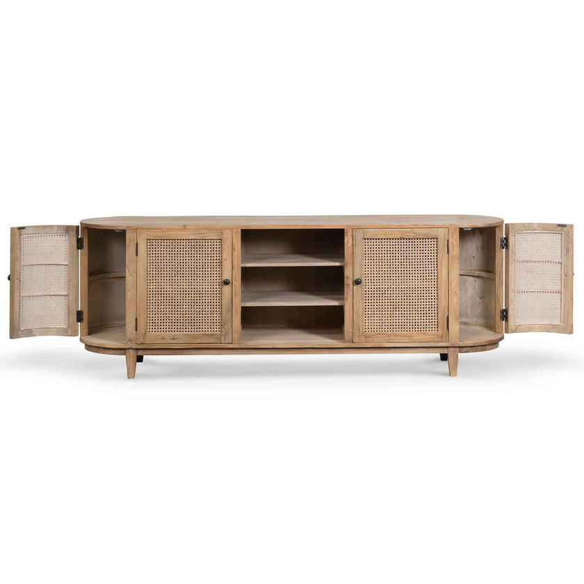 Ex Display - CDT6768 2.1m Sideboard Unit - Natural with Rattan Doors