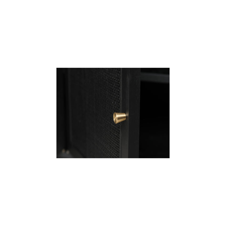 CTV8290-NI 2.2cm Rattan Doors TV Entertainment unit - Full Black