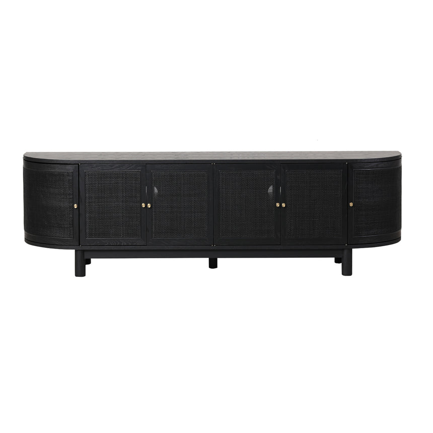 CTV8290-NI 2.2cm Rattan Doors TV Entertainment unit - Full Black