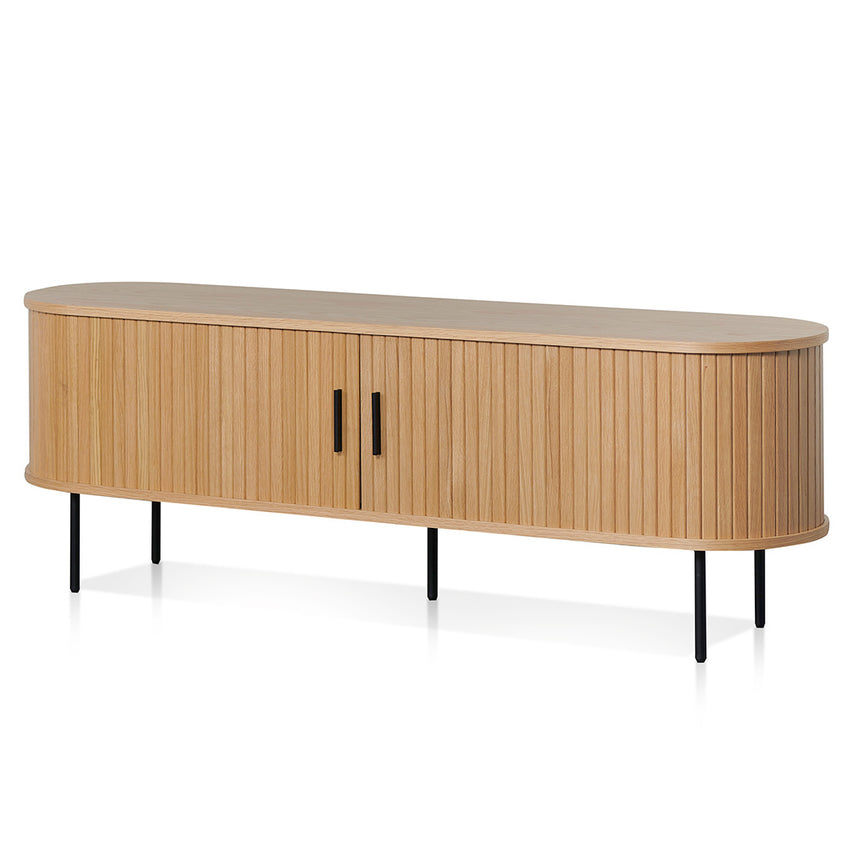 CST10300-CN 60cm Bedside Table - Natural Oak with Marble Top