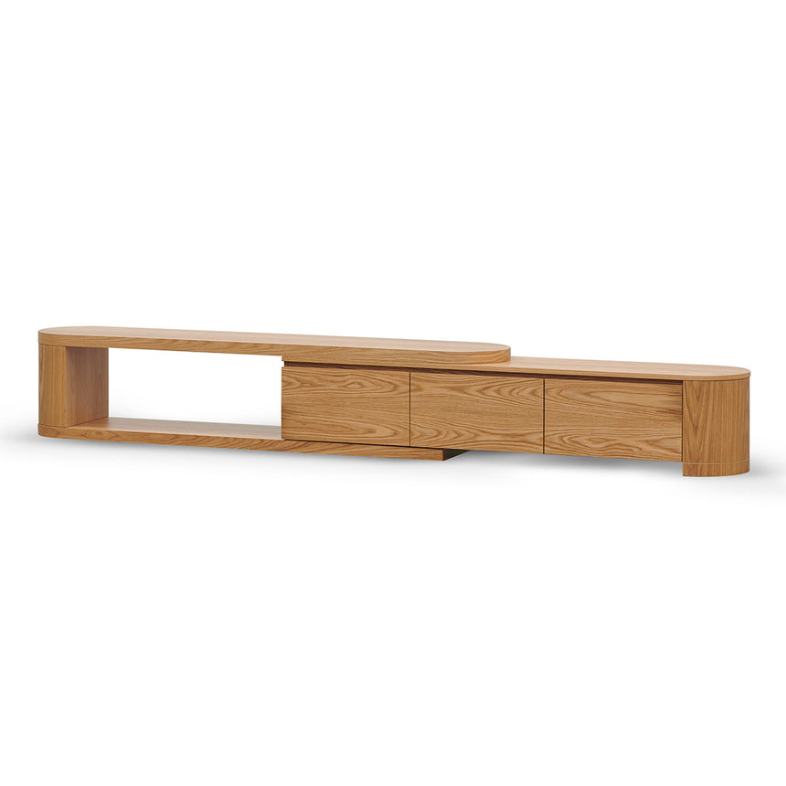 CTV6634-KD 2.1m Wooden Entertainment TV Unit - Natural with Flute Glass Door