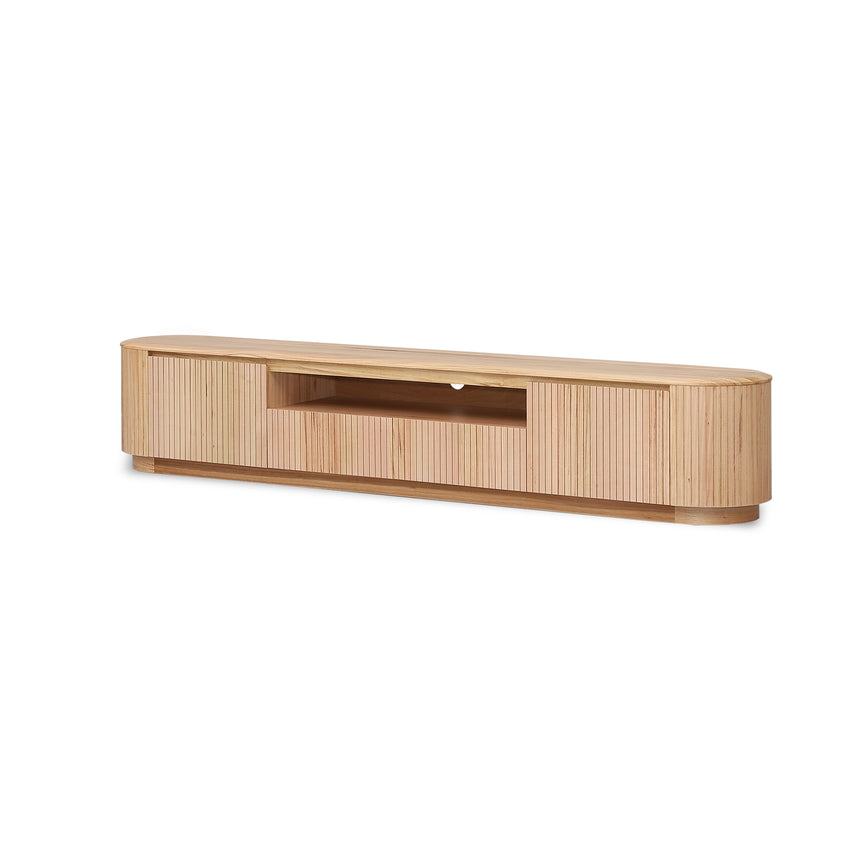 CTV2631-BB 2.1m Entertainment TV Unit - Lowline - Full Natural - Timber Legs